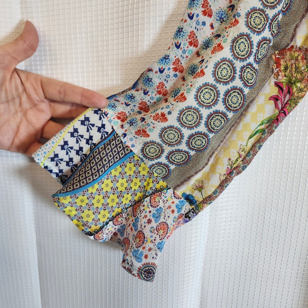 Johnny Was Garden Patchwork Cold Shoulder Blouse … - image 8